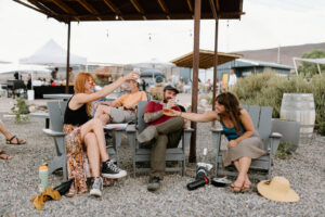 Tasting wine at The Storm Cellar